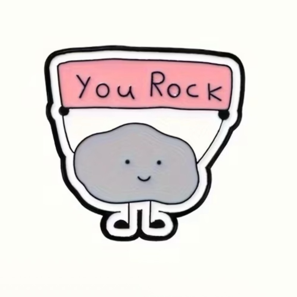 3/$25 Cute 'You Rock' Enamel Pin Unisex